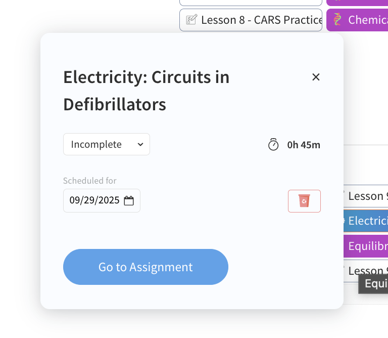 task inside blueprint mcat study scheduling tool
